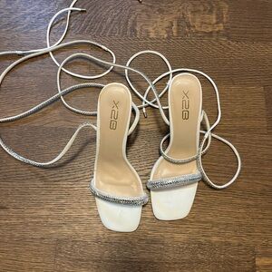 X2B Lace Up Heeled Sandals